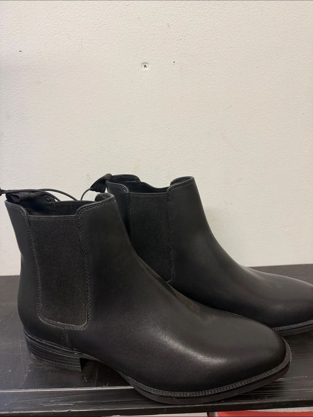Calvin Klein Black Leather Chelsea Ankle Boots